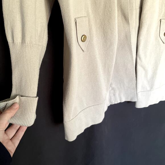 Simonton Says women's size M cotton jacket knit blazer style beige tan - Picture 4 of 7